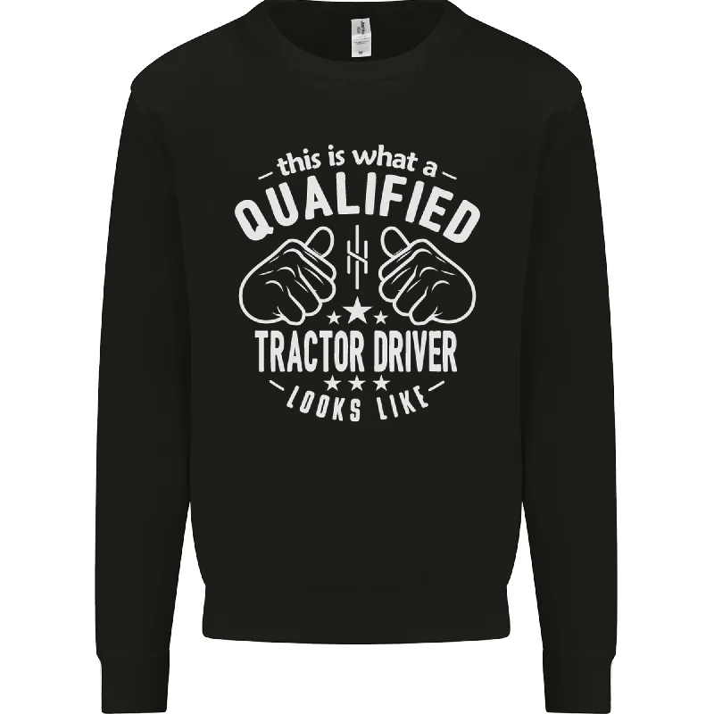 A Qualified Tractor Driver Looks Like Mens Sweatshirt Jumper Hoodie with Zipper Placket Modern Functional