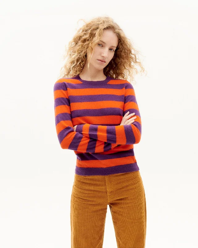 Zoe Merino Sweater Violet Tailored Straight A-Line