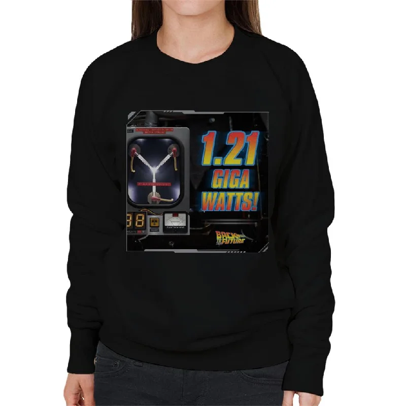 Back to the Future 121 Gigawatts Women's Sweatshirt Hoodie with Hem Embroidery Detailed Premium