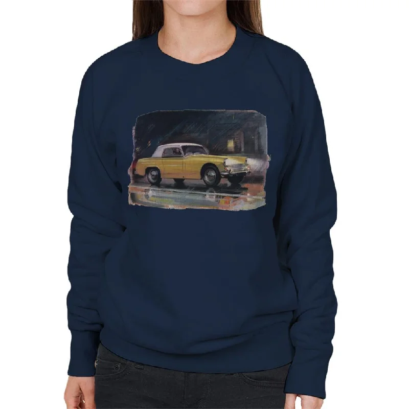 Austin Healey Yellow British Motor Heritage Women's Sweatshirt Hoodie with Gradient Ombre Colorful