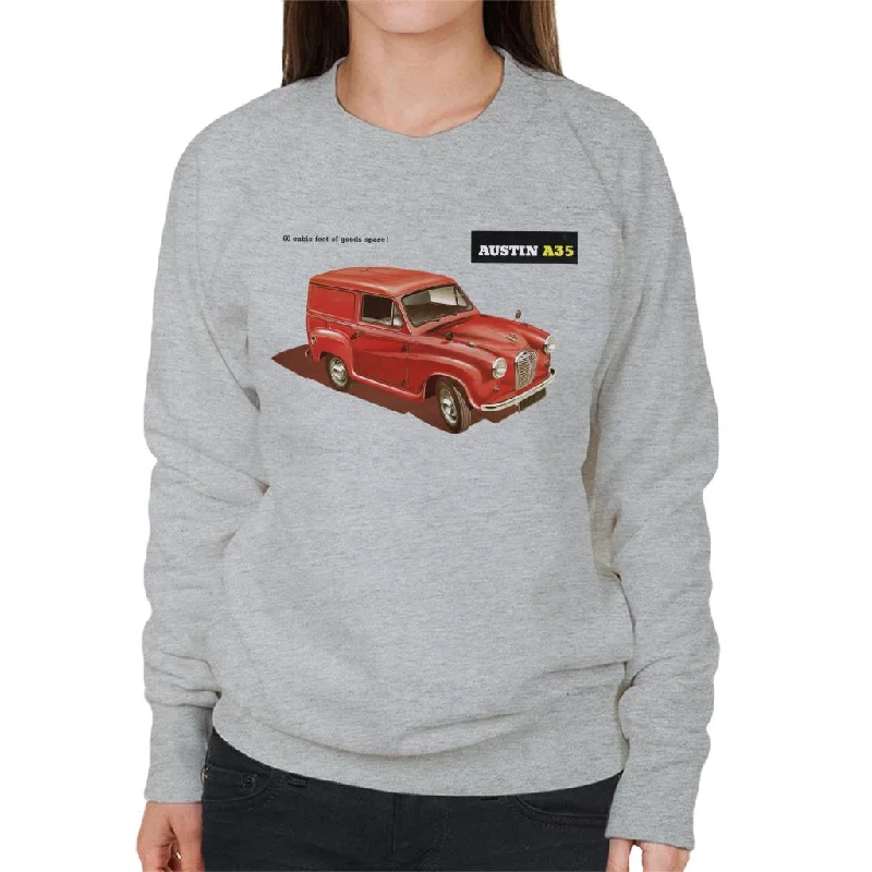 Austin A35 Goods Space British Motor Heritage Women's Sweatshirt Hoodie with Mesh Breathable Sporty