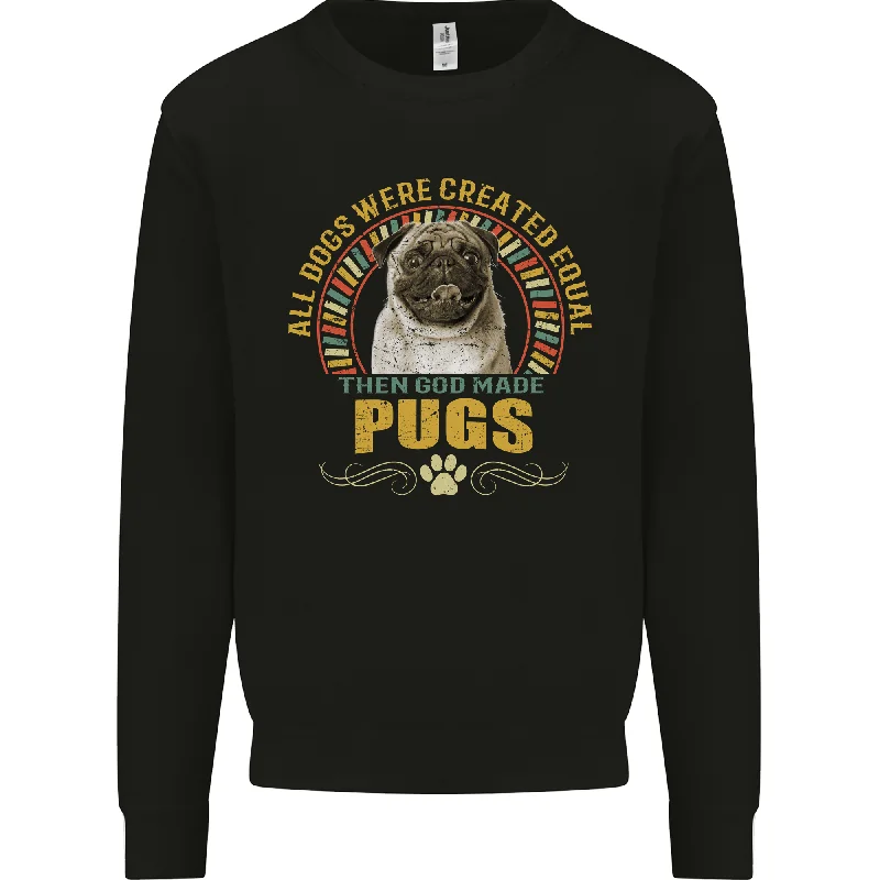 A Pug Dog Mens Sweatshirt Jumper Hoodie with Rolled Sleeves Casual Relaxed