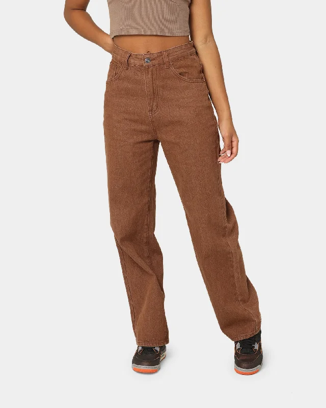 XXIII Women's Lise Jeans Vintage Brown Trendy Layered Pocket Jeans