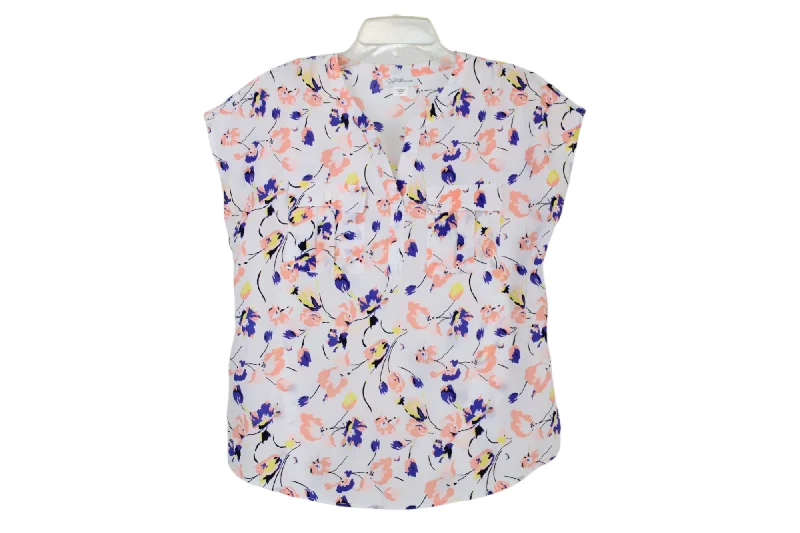 Jaclyn Smith White Floral Blouse | S Modern Oversized Blouse