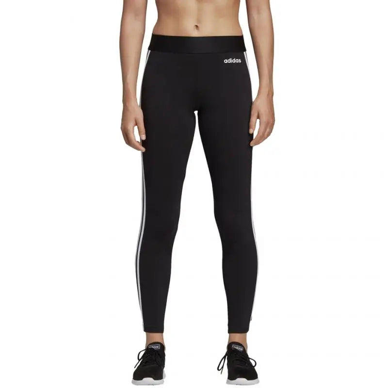 Adidas Essentials 3 Stripes Women's Training Pants with Fitted Cut and Wide Elastic Waist in Black Comfy Athletic Pants