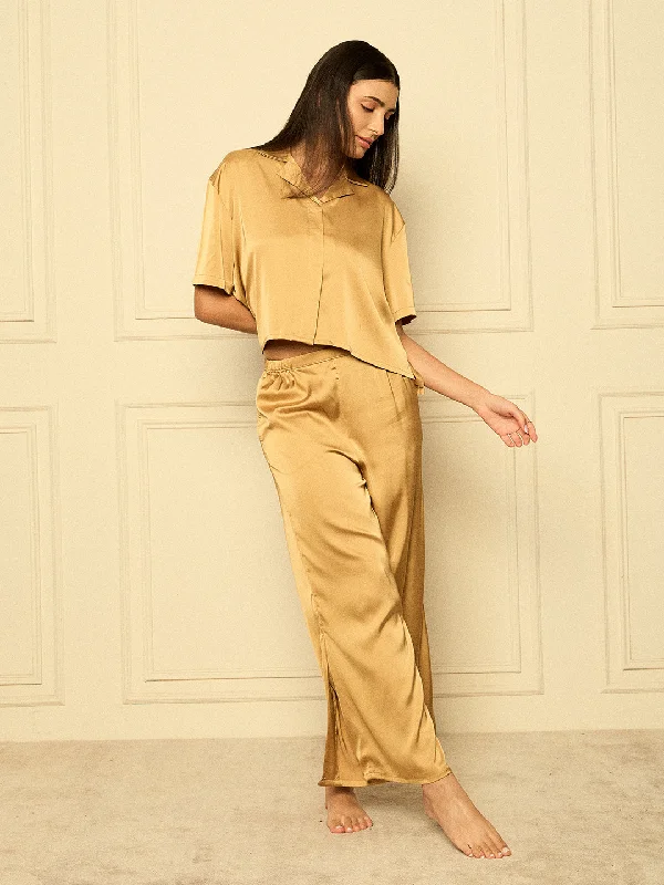 Silky Pant Set Elegant Trouser Pants