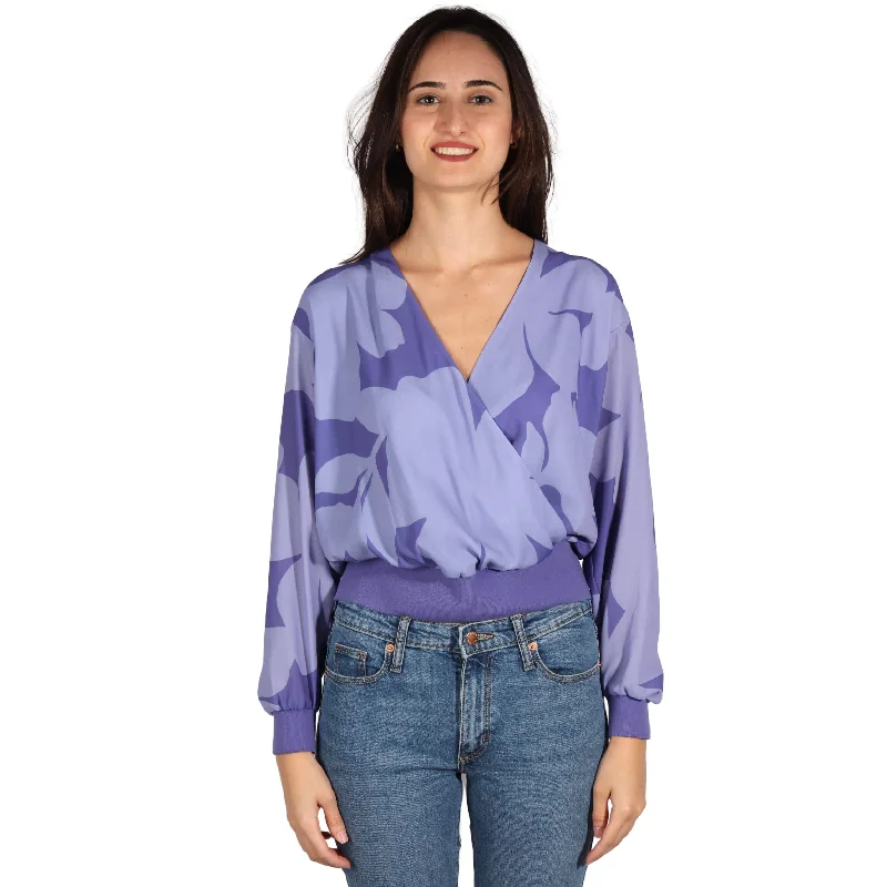 ALFANI - Wrap Floral Blouse Soft Modal Blouse