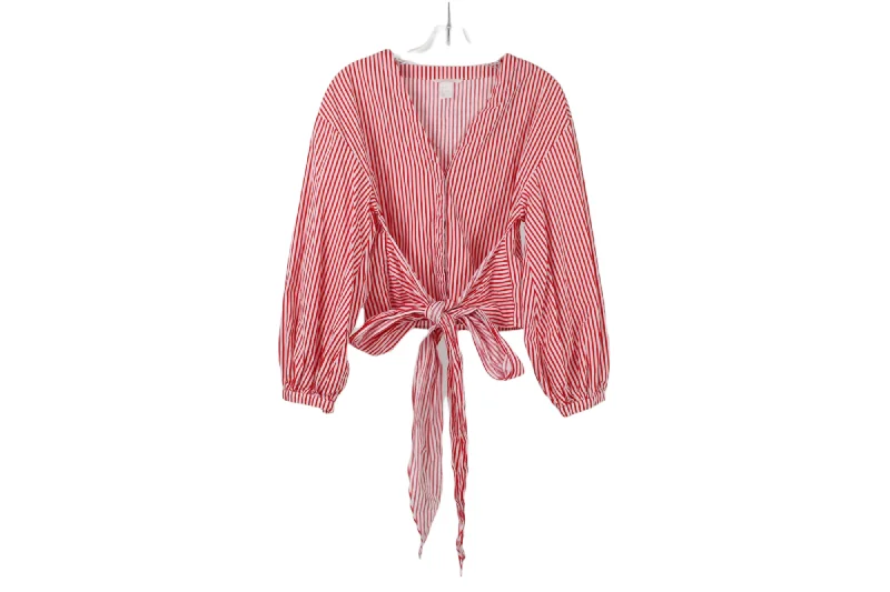 H&M Red Striped Blouse | 8 Floral Chiffon Blouse