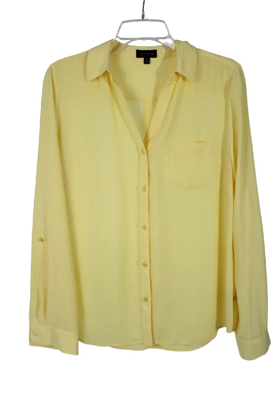 The Limited Yellow Blouse | M Asymmetric Hem Blouse