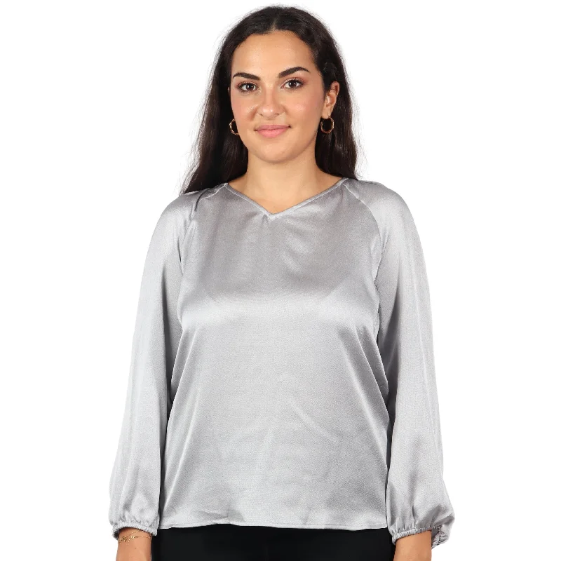 NINE WEST - Women Long Sleeve Blouse Embellished Collar Blouse