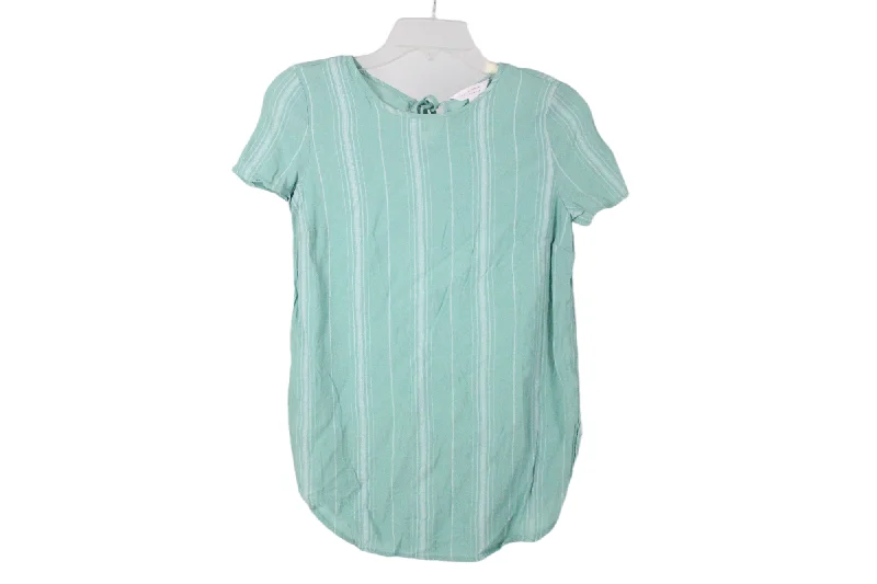 Lauren Conrad Blue Striped Blouse | XS Sheer Sleeve Blouse