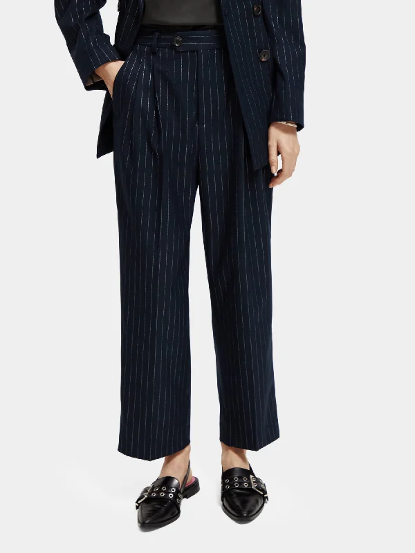 Loose tapered-fit pinstripe pants Casual Track Pants