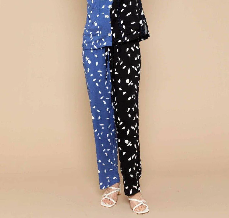 Therese Two-Tone Pants (Black/Blue) Formal Dress Pants