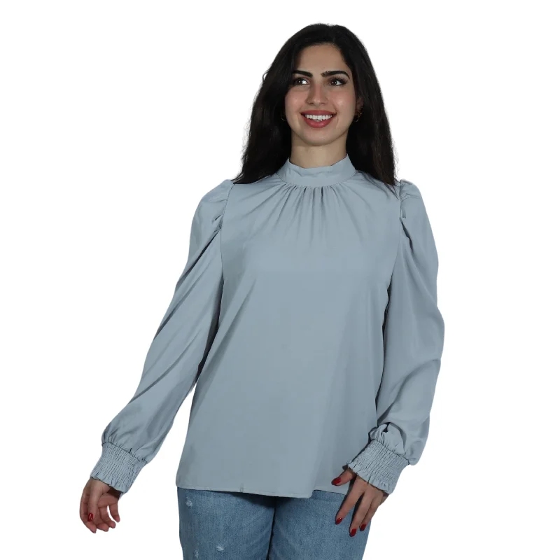 Crew Neck Blouse Lightweight Tunic Blouse