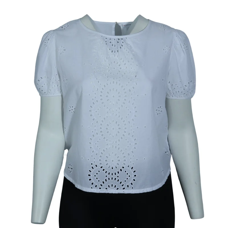 LIZ CLAIBORNE - Crew Neck Blouse Classic White Blouse