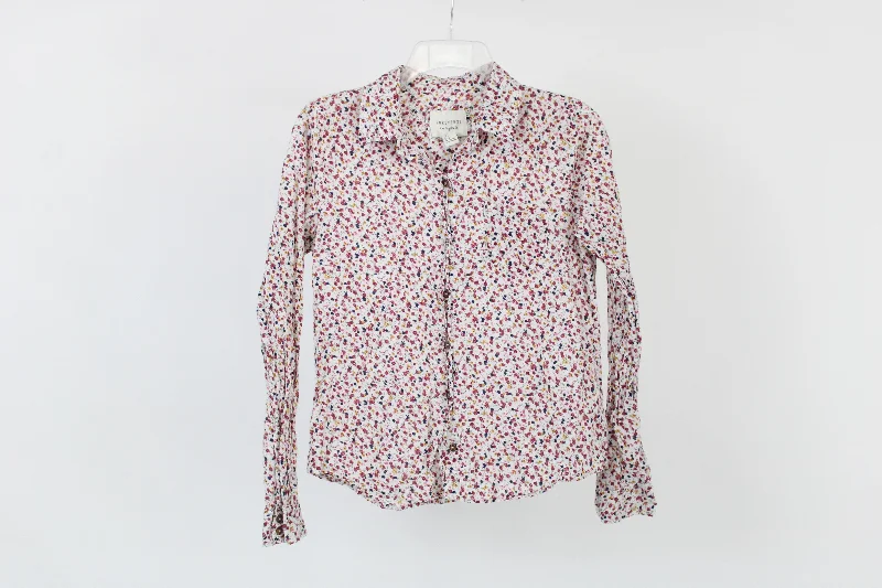 Forever 21 Floral Button Down Blouse | S Playful Puff Blouse