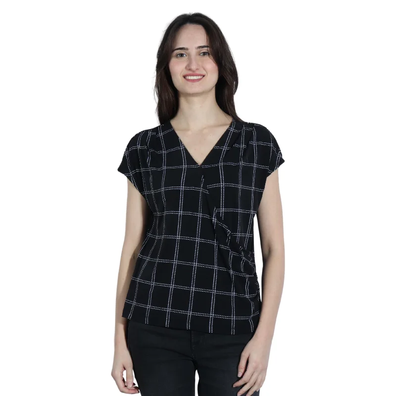 LIZ CLAIBORNE - Lined Blouse All Over Sheer Mesh Blouse