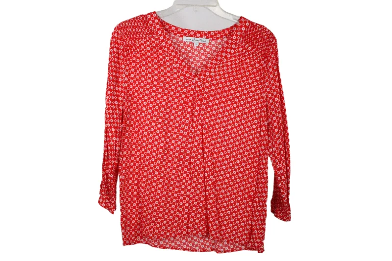 Ava Christine Red Patterned Blouse | S Wrap Front Blouse