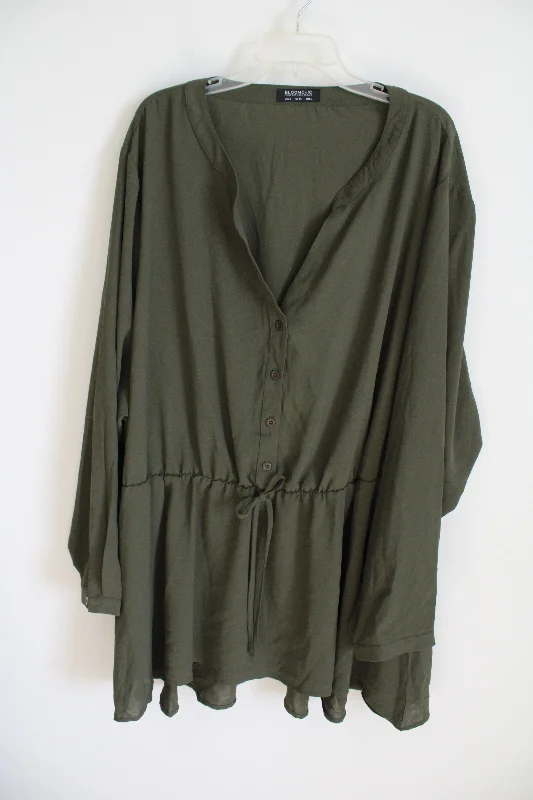 NEW Bloomchic Olive Green Long Sleeved Blouse | 30 Puff Sleeve Blouse