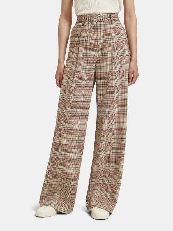 Rose high-rise pleated wide-leg pants Trendy Wide-Legged Trousers