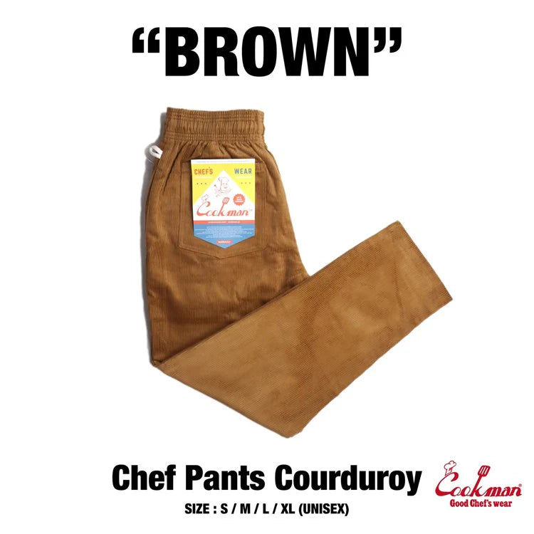 Cookman Chef Pants Corduroy Brown Soft Sweatpants Style