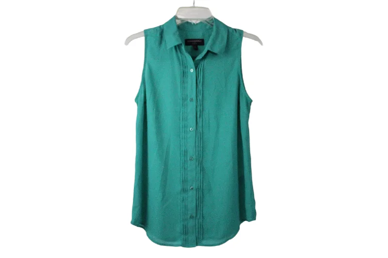 Banana Republic Blue Green Classic Fit Blouse | XS Chic Square Blouse