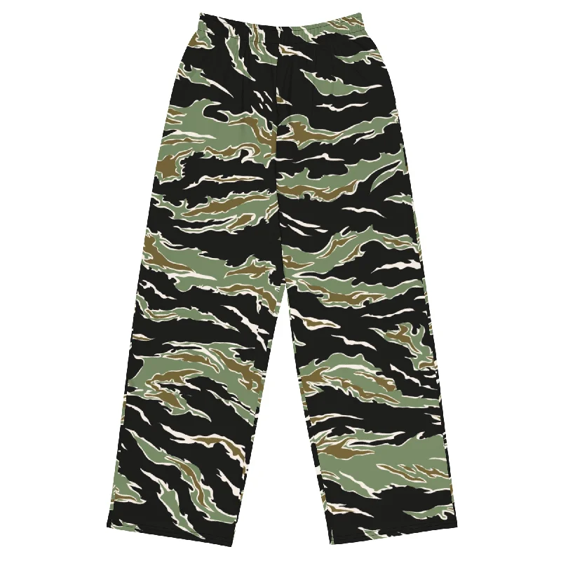 Tiger Stripe Camo Wide-leg Lounge Pants Chic Checkered Pants