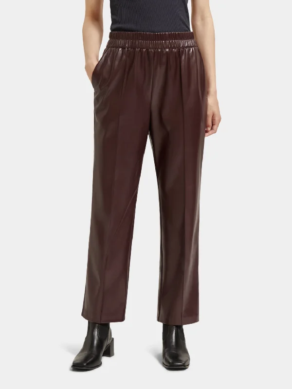 Estelle faux leather jogger pants Cozy Fitted Pants