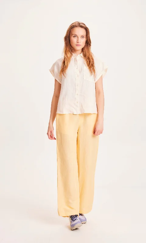 POSEY Linen Mix Elastic Waist Pants - Impala Chic Slim Fit Pants