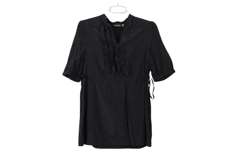 Apt.9 Black Short Sleeved Blouse | M Boho Chic Blouse