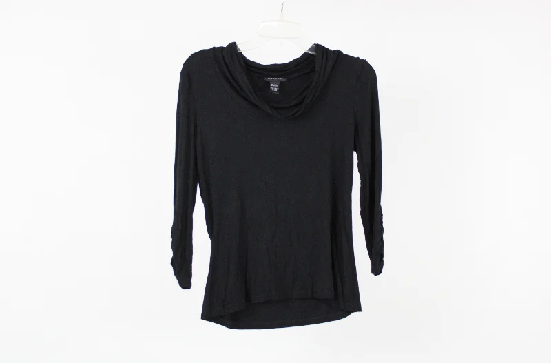 Spense Black Blouse | M Elegant Silk Blouse