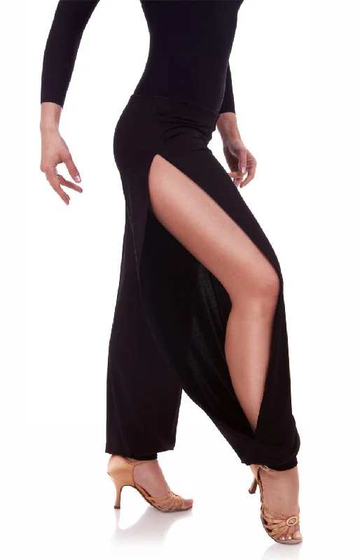 Sasuel Practice Salsa/Tango Pants Comfortable Wide-Leg Pants