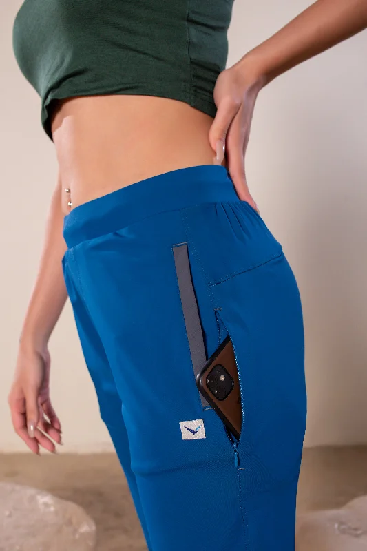 Wanderlust Pant Blue Teal 2.0 Trendy Wide-Legged Trousers