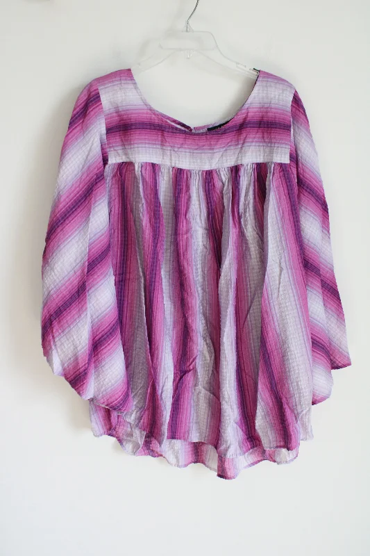 Lane Bryant Purple Striped Blouse | 26/28 Smart Business Blouse