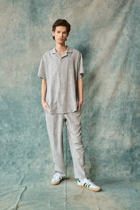 Gender-Neutral Column Pant (Oyster) Soft Wool Pants