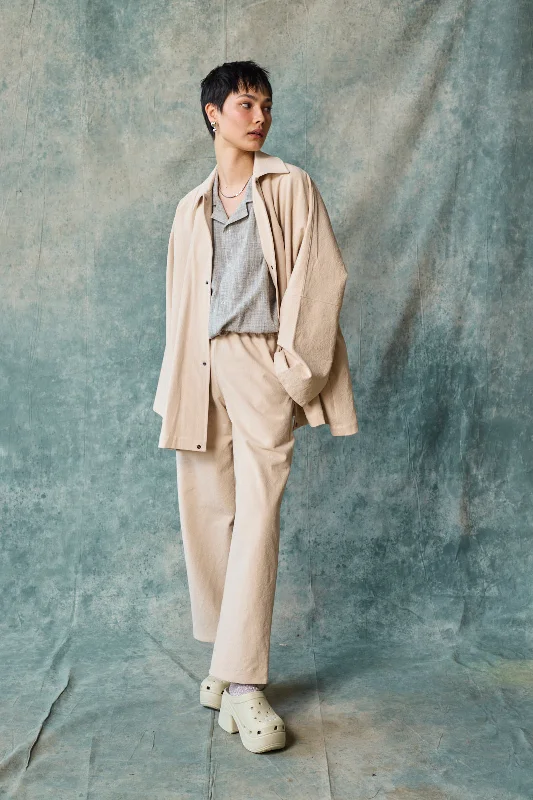 Gender-Neutral Column Pant (Milk Tea) Wide-Legged Palazzos