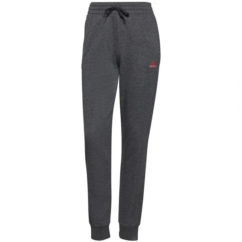 Adidas Essentials Women's Slim Tapered Cuffed Pants with High Waist and Pockets in Gray Soft Cotton Pants