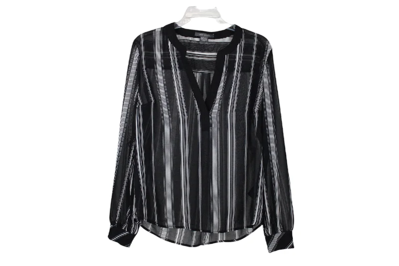 Susan Shier Black Striped Blouse | M Casual Stripe Blouse