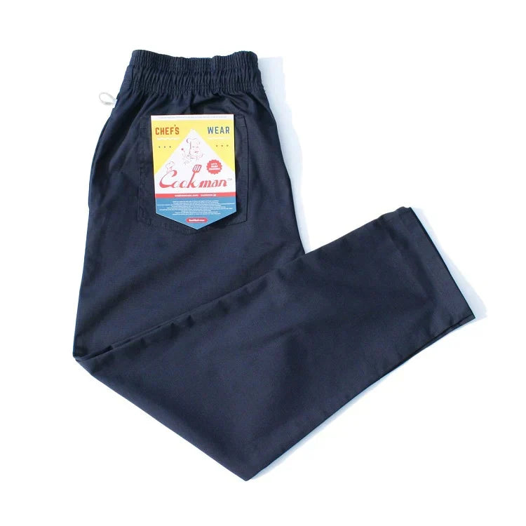 Cookman Chef Pants Ripstop Navy Trendy High-Waist Trousers