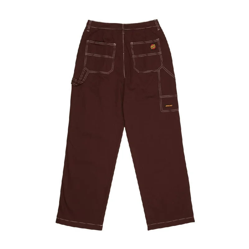 Santa Cruz Womens Pant Nolan Carpenter Pant - Dark Brown / White Elegant Wool Trousers