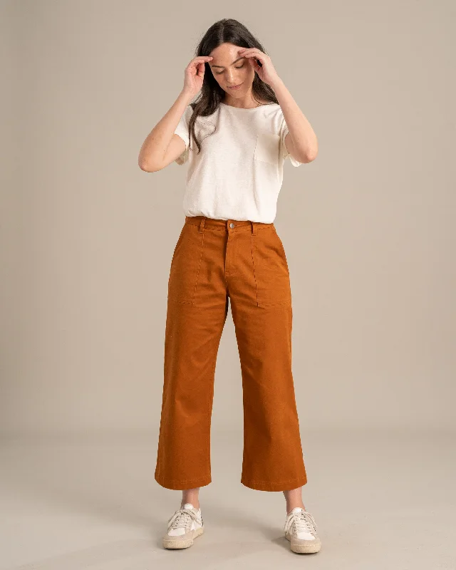 Organic Twill Wide Leg Pant Relaxed Linen Pants