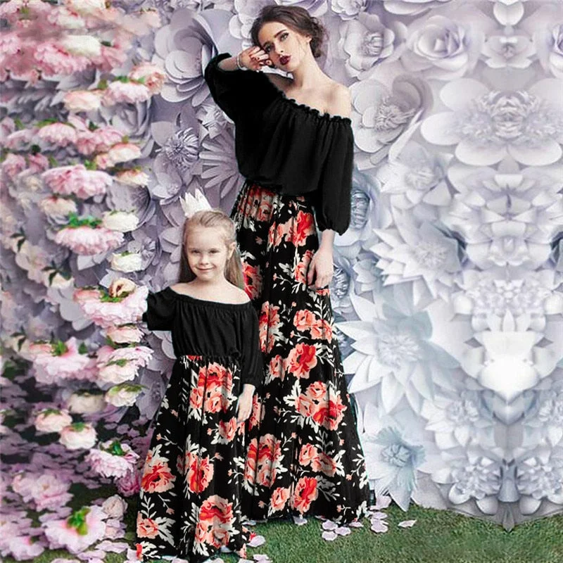 2022 Family Matching Clothes Patchwork Maxi Dress Mother Girl Daughter Autum Flower Long Sleeve Dresses Mom And Me Women Vestido Fashionable Halter Neck Maxi Dress 2022 Family Matching Clothes Patchwork Maxi Dress Mother Girl Daughter Autum Flower Long Sleeve Dresses Mom And Me Women Vestido Fashionable Halter Neck Maxi Dress