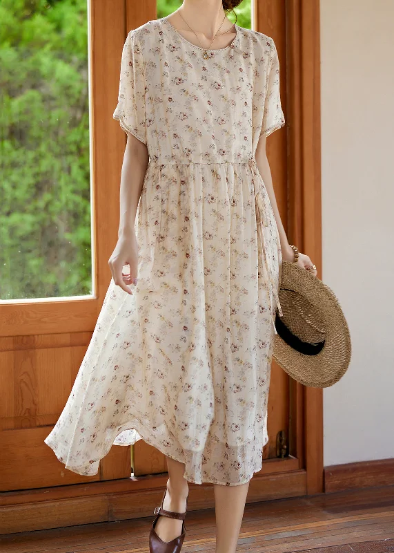 Apricot Tie Waist Silk Vacation Maxi Dresses Short Sleeve Comfortable Casual Maxi Dress Apricot Tie Waist Silk Vacation Maxi Dresses Short Sleeve Comfortable Casual Maxi Dress