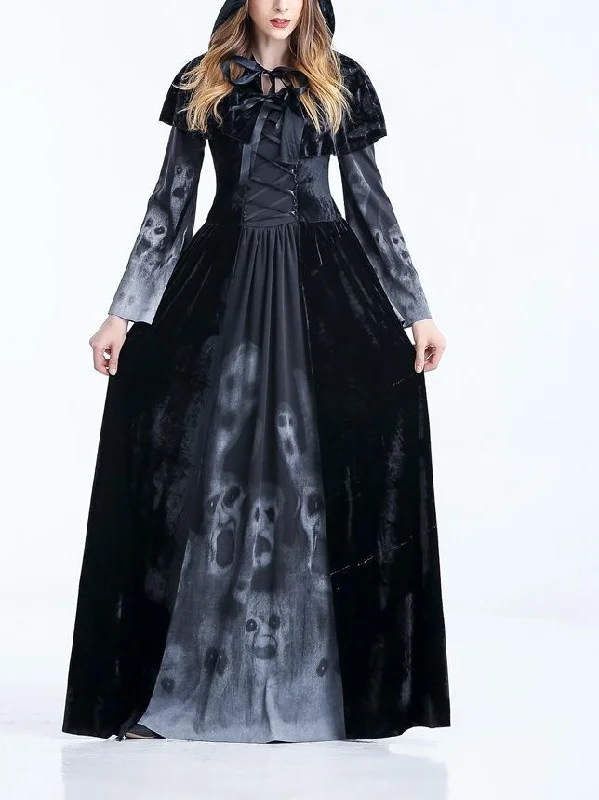 Black Witch Cosplay Halloween Maxi Dress Stylish Longline Maxi Dress