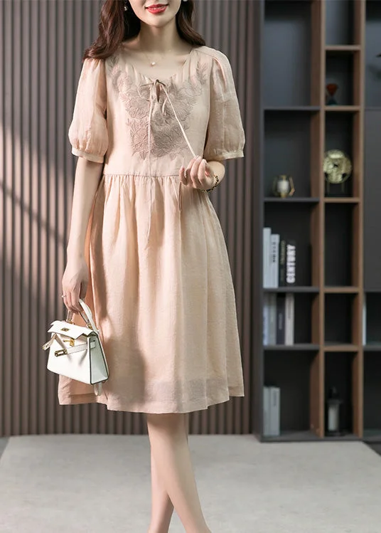 Classy Pink O-Neck Embroideried Solid Linen Maxi Dresses Summer Classic V-Neck Maxi Dress Classy Pink O-Neck Embroideried Solid Linen Maxi Dresses Summer Classic V-Neck Maxi Dress