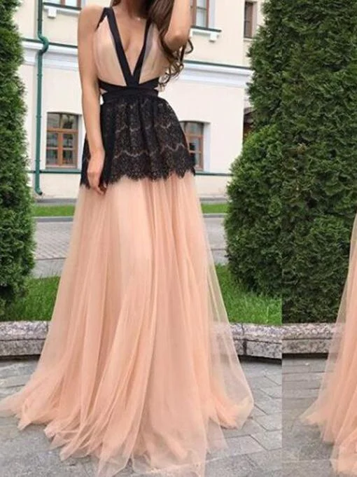 Deep V Neck Backless Splice Evening Maxi Dress Fashionable Layered Maxi Dress