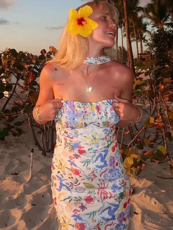 Blue Zone Planet | Eva's Botanical Multicolor Print Halter Neck Maxi Dress Classic Solid Maxi Dress Blue Zone Planet | Eva's Botanical Multicolor Print Halter Neck Maxi Dress Classic Solid Maxi Dress