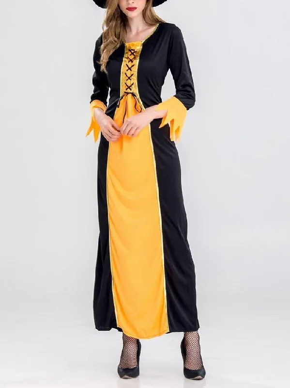 Halloween Witch Cosplay Party Maxi Dress Fashionable Sheer Maxi Dress