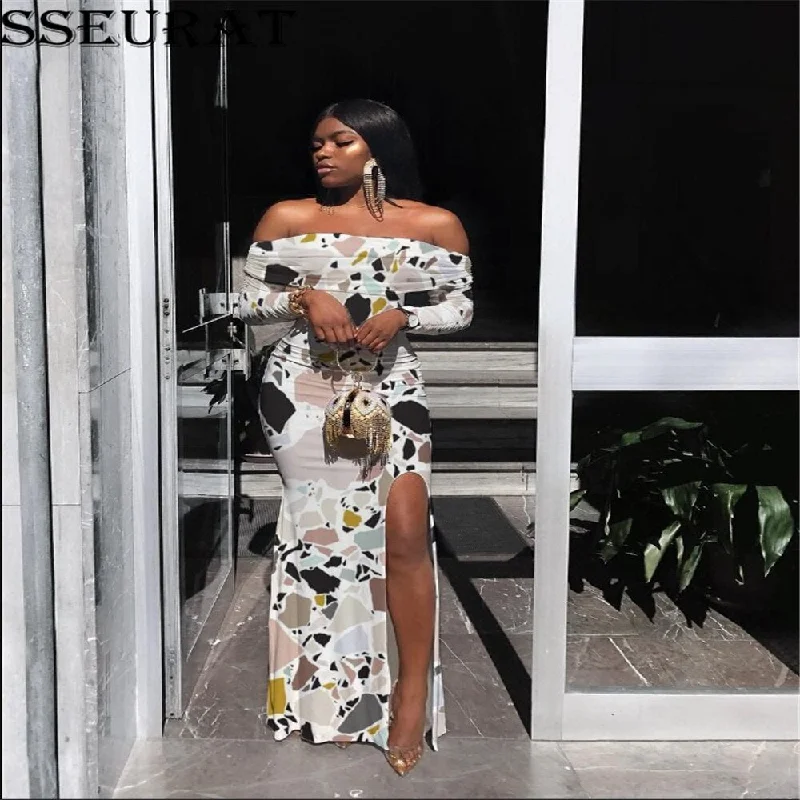 SSEURAT 2022 Women Summer Long Maxi Dress Sexy Short Sleeve Slash Neck Bandage Party Night Club Street Dresses Vestidos Trendy Button Front Maxi Dress SSEURAT 2022 Women Summer Long Maxi Dress Sexy Short Sleeve Slash Neck Bandage Party Night Club Street Dresses Vestidos Trendy Button Front Maxi Dress