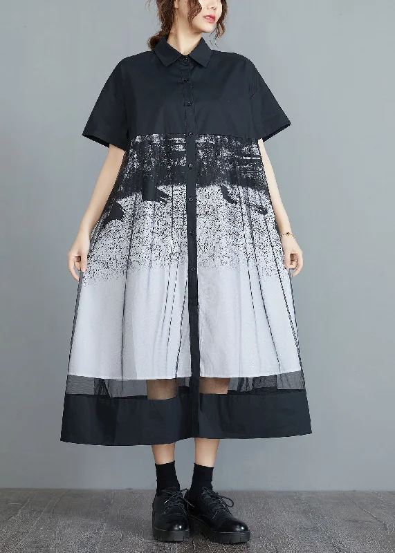 Style Black Peter Pan Collar Tulle Patchwork Cotton Maxi Dresses Short Sleeve Cozy Ruffle Sleeve Maxi Dress Style Black Peter Pan Collar Tulle Patchwork Cotton Maxi Dresses Short Sleeve Cozy Ruffle Sleeve Maxi Dress
